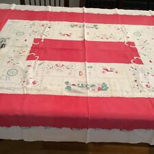Vintage Pennsylvania Dutch Tablecloth Cutter Has RIPS & Stains picture