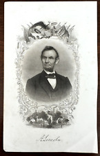 1865 ABRAHAM LINCOLN ENGRAVING BY PERINE, BERGER - L848 picture