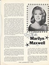 Marilyn Maxwell autographed program page 1966 Kenley all star cast of The Women picture