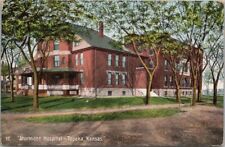 TOPEKA, Kansas Postcard STORMONT HOSPITAL Building / Street View / 1908 Cancel picture
