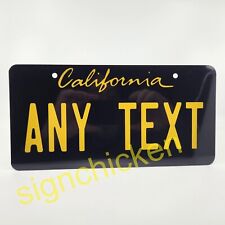 California Black CUSTOM TEXT,  Personalized vanity License Plate AUTO, SCRIPT picture