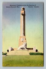 Toronto, Canada, Queen Elizabeth Way / Lion Monument, Vintage Postcard picture