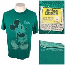 MICKEY MOUSE Mens Large Shirt Tee Green Vintage 80s Florida Velva Sheen Rare HTF picture