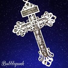 Vintage Ornate Aluminum Rosary Crucifix Cross Pendant 2