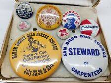 Lot Of 8 Vintage Button, Pins, Misc  Goldwater, Red Cross, Union, AFL-CIO  picture