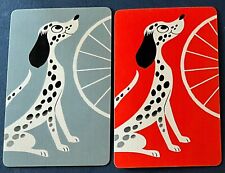 (B2P) Pair of vintage playing cards of a Dalmatian dog picture