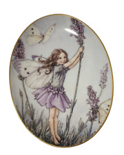 Vtg Royal Worcester Oval Wall Plate The Lavender Fairy Flower Fairies 75 years picture
