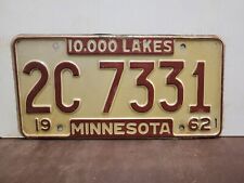 1962 Minnesota License Plate Tag Original. picture