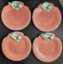 Fritz and Floyd (Set Of 4) Vintage Coquille Shell Shape Canapé  Plates W/ Shells picture