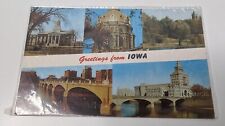 1963 Greetings From Iowa Multi Scene State Capitol Des Moines Postcard 17486-B picture