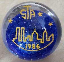 BEAUTIFUL VINTAGE 1986 WEST VIRGINIA STAR CITY JOHN GENTILE GLASS PAPERWEIGHT picture