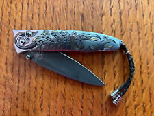 WILLIAM HENRY KNIFE B30 SCORPION HAND ENGRAVED 24K GOLD DAMASCUS picture