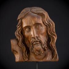 Antique 19th C Jesus Wood Carving Sculpture | 1800s Wooden Christ Statue 7.3