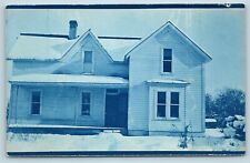 Postcard OR Marshland Oregon Home In Winter Cyanotype RPPC Real Photo AB13 picture
