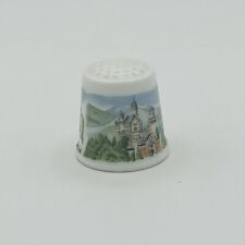 Schloss Neuschwanstein Castle Porcelain Souvenir Thimble Germany Vintage  picture