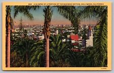 Hollywood California Ca A Glimpse Of A Portion Of Business Section Unp Postcard picture