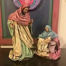 VINTAGE PAPER MACHE NATIVITY - HOLY FAMILY -LARGE-EXQUISITE picture