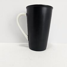 2010 STARBUCKS Matte Black and White Tall 16oz Coffee Mug Cup picture