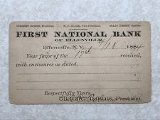 K13 Postcard Postal Card First National Bank of Ellenville 1884 NY New York picture