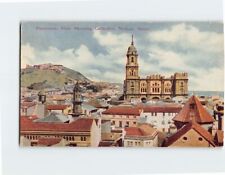 Postcard Panoramic View Showing Cathedral Malaga Spain picture