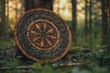 Viking Shield, Celtic Cross, New Designer Round Wooden Working Viking Shield new picture