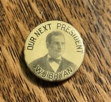 Young William J. BRYAN Vintage 1896 Political Pinback Button 15/16
