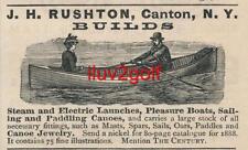 Magazine Ad - 1888 - H.H. Rushton Boats - Canton, NY picture