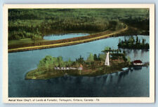 Temagami Ontario Canada Postcard Aerial View Dept of Lands & Forest 1950 picture
