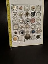 30 Large Clear Lucite Buttons Collector Display Card Vintage picture