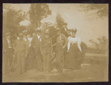 Group Of GAR Civil War Veterans, Small Antique Mounted Photo picture
