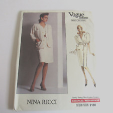Vintage Sewing Pattern Vogue Paris Original NINA RICCI # 2130 SZ 10 FF Bust 32.5 picture