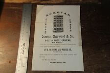 CURRIER SHERWOOD & CO BOOT & SHOE JOBBERS -1873 ADVERTISING CIRCULAR picture