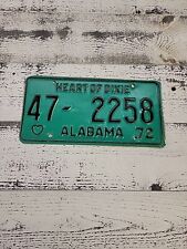 Alabama 1972 Vintage License Plate Heart Garage Man Cave Wall Collector Decor picture