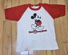 Vtg WALT DISNEY WORLD Mickey Mouse Single Stitch 50/50 T-Shirt Youth L Baseball picture