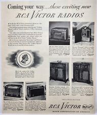 1945 RCA Victor Radio Victrola Vintage Print Ad Poster Man Cave Art Deco 40's picture