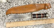 Unmarked Vintage 12” Bowie Style Knife In Edge Brand Sheath Vgc picture