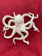 NEW FLAWLESS Unique HUGE 14” NAUTICAL Decorative White OCTOPUS Wall Sculpture picture