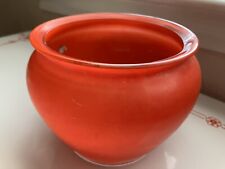 Vintage Mid Century Modern Large Orange Glass Bowl ~Thick Glass ~ picture