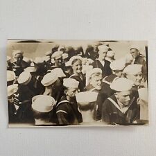 Antique RPPC Real Photograph Postcard Handsome Sailor Party Navy USS Cuyama 1917 picture