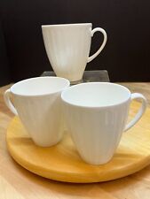 Wedgwood Night and Day White Fluted Mugs Set of 3 Rare Retired picture