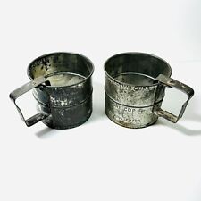 Pair of Vintage Old 2 Cup Flour Sifters picture