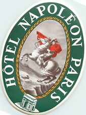 Hotel NAPOLEON ~PARIS - FRANCE~ Great Old Luggage Label, c. 1955 picture