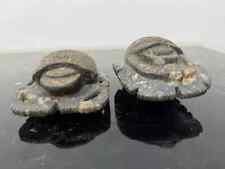 ancient Egyptian antiquity tone Sentinels Pair of Granite Scarab Statues. picture