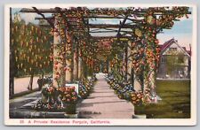 Postcard California Beautiful Private Residence Flower Covered Pergola picture