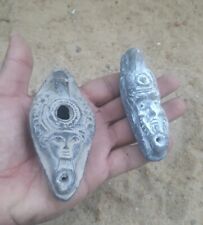 2 RARE Unique ANCIENT EGYPTIAN ANTIQUE Oil Lamp Old Pharaonic Lamp  picture