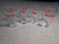 Vtg. Coca-Cola Coke Clear Glasses with Red Lettering 5