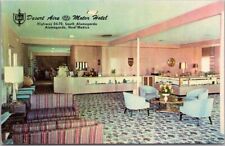 ALAMOGORDO, New Mexico Postcard DESERT AIRE MOTOR HOTEL Lobby View c1950s Unused picture