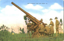 Army Anti Aircraft Gun And Crew Kropp Linen Postcard Vintage Post Card picture