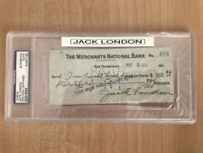 Jack London Authentic Signed 2.75X6.25 Mar. 5 1911 Check PSA/DNA Slabbed picture