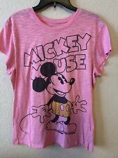 Disney World’s Vintage Mickey Mouse Pink Short Sleeve Women’s  T-shirt picture